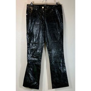 NWOT Helmut Lang Patina Stretch Moto 100% Lamb Leather Women's Size 6 Pants